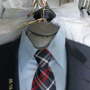 Soto33-38- Jos A Bank 2Btn Blue Check/Plaid Suit